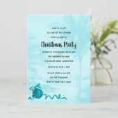 Uitnodiging voor blauwe palmbomen voor kerstfeestd (Staand voorkant)