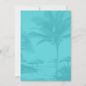 Uitnodiging voor blauwe palmbomen voor kerstfeestd (Achterkant)