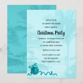 Uitnodiging voor blauwe palmbomen voor kerstfeestd (Voorkant / Achterkant)