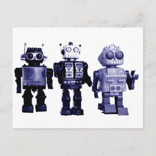 uitnodiging voor blauwe robots