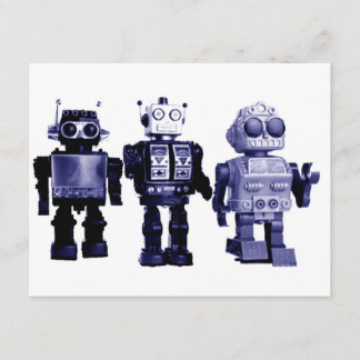 uitnodiging voor blauwe robots