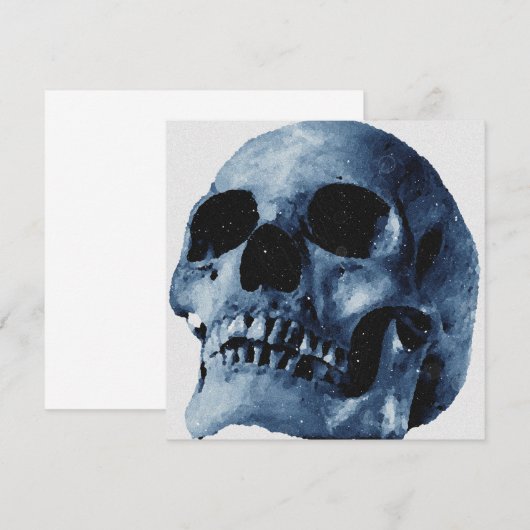 Uitnodiging voor blauwe schedel (Voorkant / Achterkant)