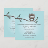 uitnodiging voor blauwe uil (Voorkant / Achterkant)