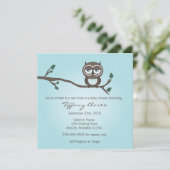 uitnodiging voor blauwe uil (Staand voorkant)