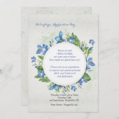 Uitnodiging voor blauwe Violets (Voorkant / Achterkant)