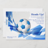 Uitnodiging voor blauwe Voetbal (Voorkant)