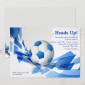Uitnodiging voor blauwe Voetbal (Voorkant / Achterkant)