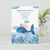 Uitnodiging voor Blauwe Wal verjaardagsfeestje (Staand voorkant)