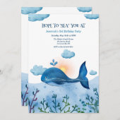 Uitnodiging voor Blauwe Wal verjaardagsfeestje (Voorkant / Achterkant)