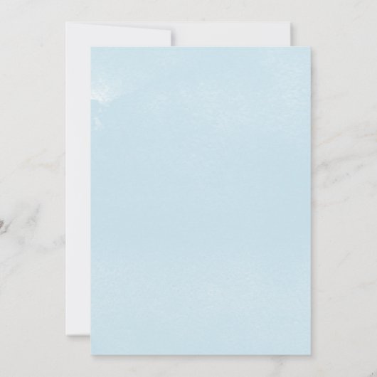 Uitnodiging voor blauwe Waterverf bruiloft (Achterkant)