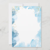 Uitnodiging voor blauwe Waterverf bruiloft (Achterkant)