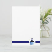 Uitnodiging voor blauwe wijnfles (Staand voorkant)