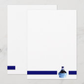 Uitnodiging voor blauwe wijnfles (Voorkant / Achterkant)