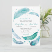 Uitnodiging voor blauwe zegenbruiloft (Staand voorkant)
