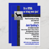 Uitnodiging voor blauwe, zwarte en witte herten (Voorkant / Achterkant)