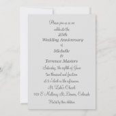 Uitnodiging voor Blauwgrijze Zilveren Huwelijksjub (Achterkant)