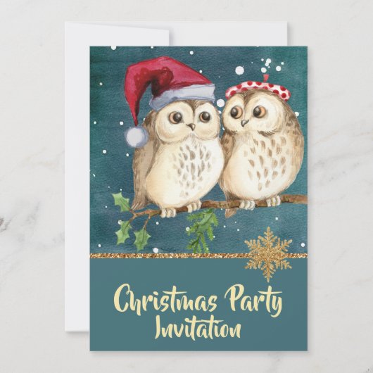 uitnodiging voor Blauwgroen Blauwe Kerst (Voorkant)