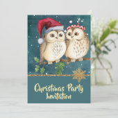  uitnodiging voor Blauwgroen Blauwe Kerst (Staand voorkant)