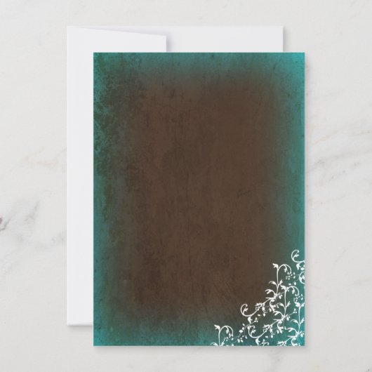 Uitnodiging voor Blauwgroen bruine bruinkool in Ru (Achterkant)