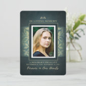 Uitnodiging voor blauwgroen & Gold Loving Memorial (Staand voorkant)