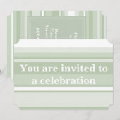 uitnodiging voor Bleke groene strepen (Voorkant / Achterkant)