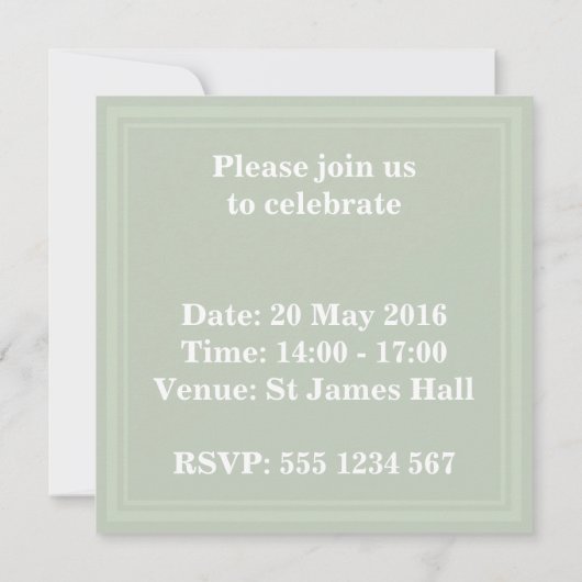 uitnodiging voor Bleke groene strepen (Achterkant)