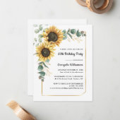 Uitnodiging voor bloemstuk 80ste verjaardagsfeest (Voorkant / Achterkant in situ)