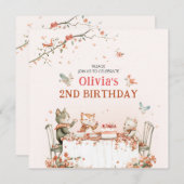 Uitnodiging voor Bloesemfeest met Katten (Voorkant / Achterkant)