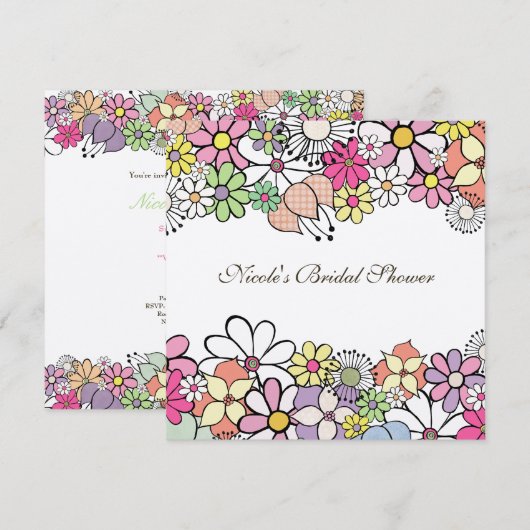 Uitnodiging voor bloesems Custom Bridal Shower (Voorkant / Achterkant)