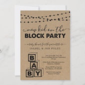 Uitnodiging voor blokkering baby shower (Voorkant)