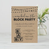 Uitnodiging voor blokkering baby shower (Staand voorkant)