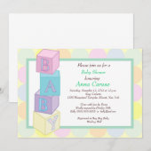 Uitnodiging voor blokkering baby shower (Voorkant / Achterkant)