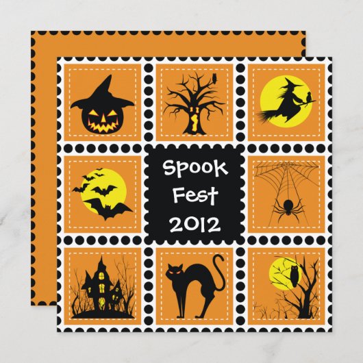 Uitnodiging voor blokkering door Halloween (Voorkant / Achterkant)