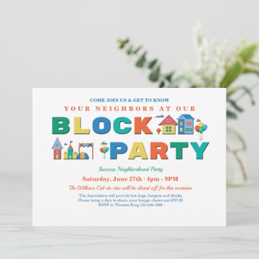 Uitnodiging voor blokkering op maat (Staand voorkant)