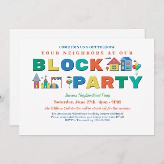 Uitnodiging voor blokkering op maat (Voorkant / Achterkant)