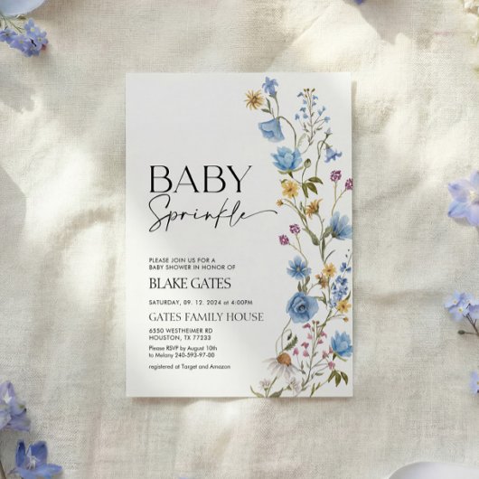 Uitnodiging voor Blue Baby Sprinkle 