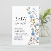 Uitnodiging voor Blue Baby Sprinkle  (Staand voorkant)
