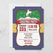 Uitnodiging voor Blue Cowboy Kerstfeest (Voorkant)