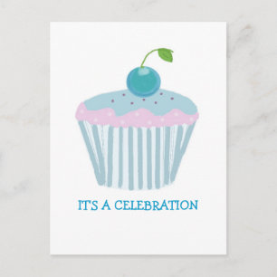 Uitnodiging voor Blue Cupcake Party