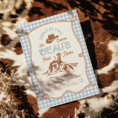 Uitnodiging voor Blue Gingham Rope Rodeo