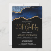 Uitnodiging voor Blue Gold Agate 30e verjaardagsfe (Voorkant)