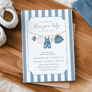 Uitnodiging voor Blue Jean Baby Baby Shower