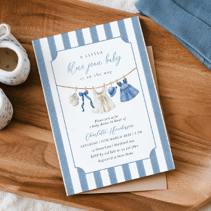 Uitnodiging voor Blue Jean Baby Baby Shower