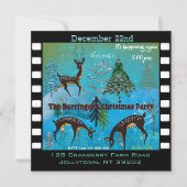 Uitnodiging voor Blue Moonlight Deerfest Kerstfees (Voorkant)