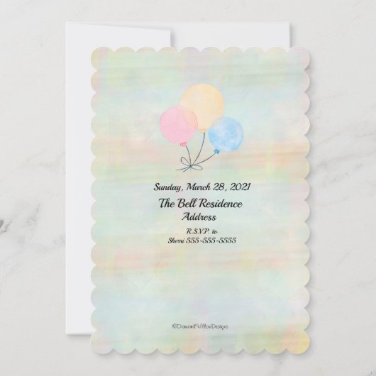 Uitnodiging voor Blue or Pink Geslacht Reveal Fees (Achterkant)