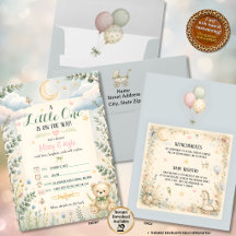 Uitnodiging voor Blue Skies & Butterflies Baby Sho