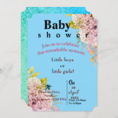 Uitnodiging voor Blue Twin Baby (Voorkant / Achterkant)