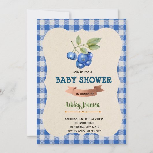 Uitnodiging voor Blueberry-verjaardagsthema (Voorkant)