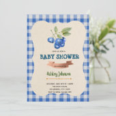 Uitnodiging voor Blueberry-verjaardagsthema (Staand voorkant)