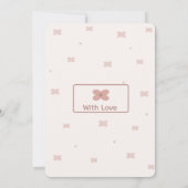 Uitnodiging voor Blush Bow Coquette Baby Shower (Achterkant)